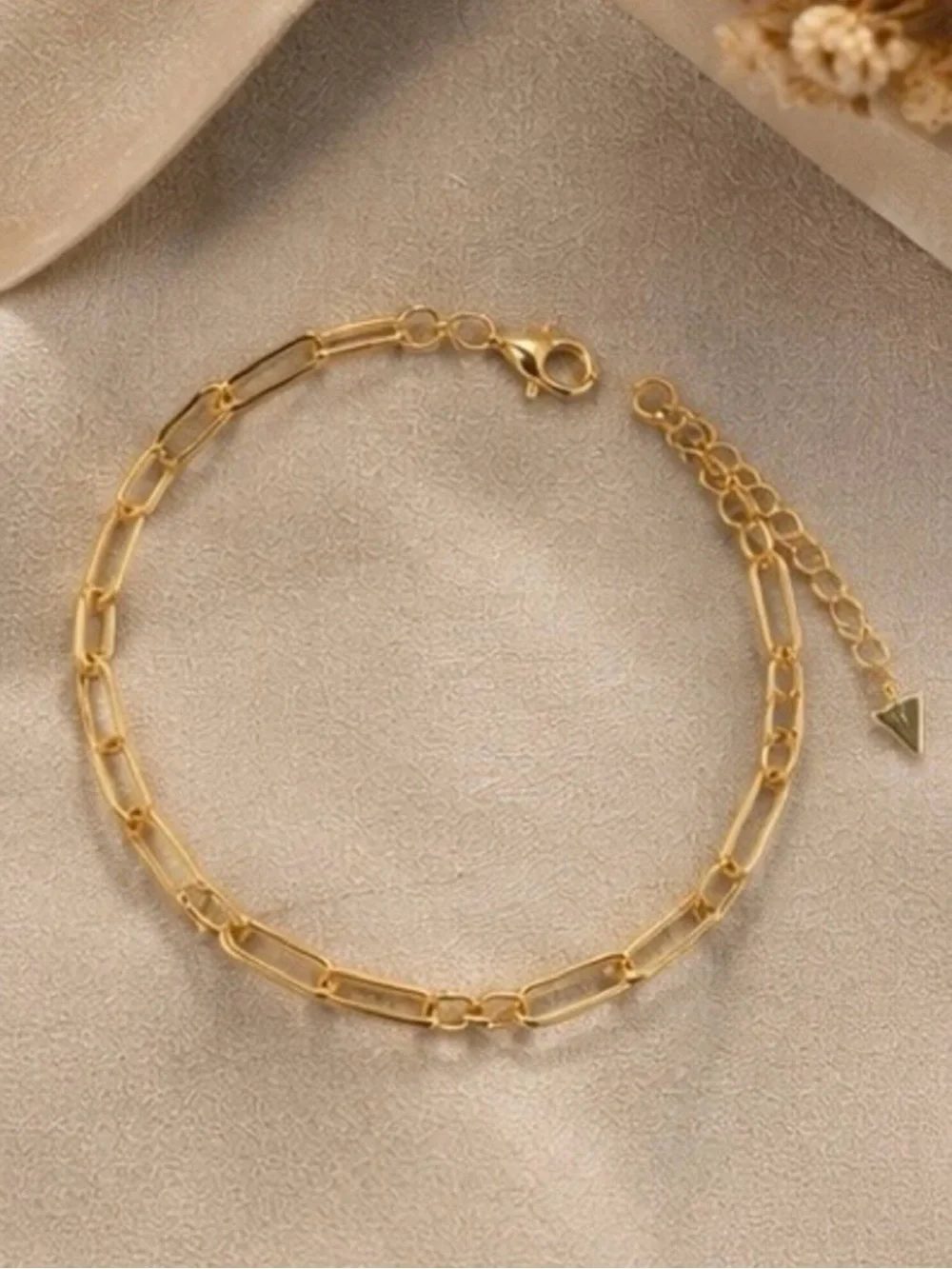 Gold Rectangular Link Bracelet